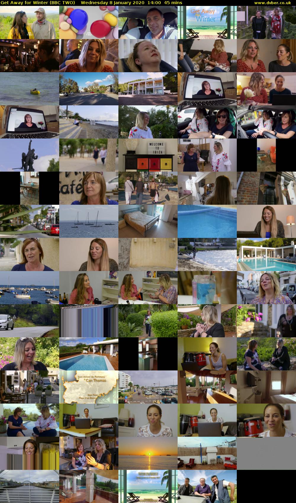 Get Away for Winter (BBC TWO) Wednesday 8 January 2020 14:00 - 14:45
