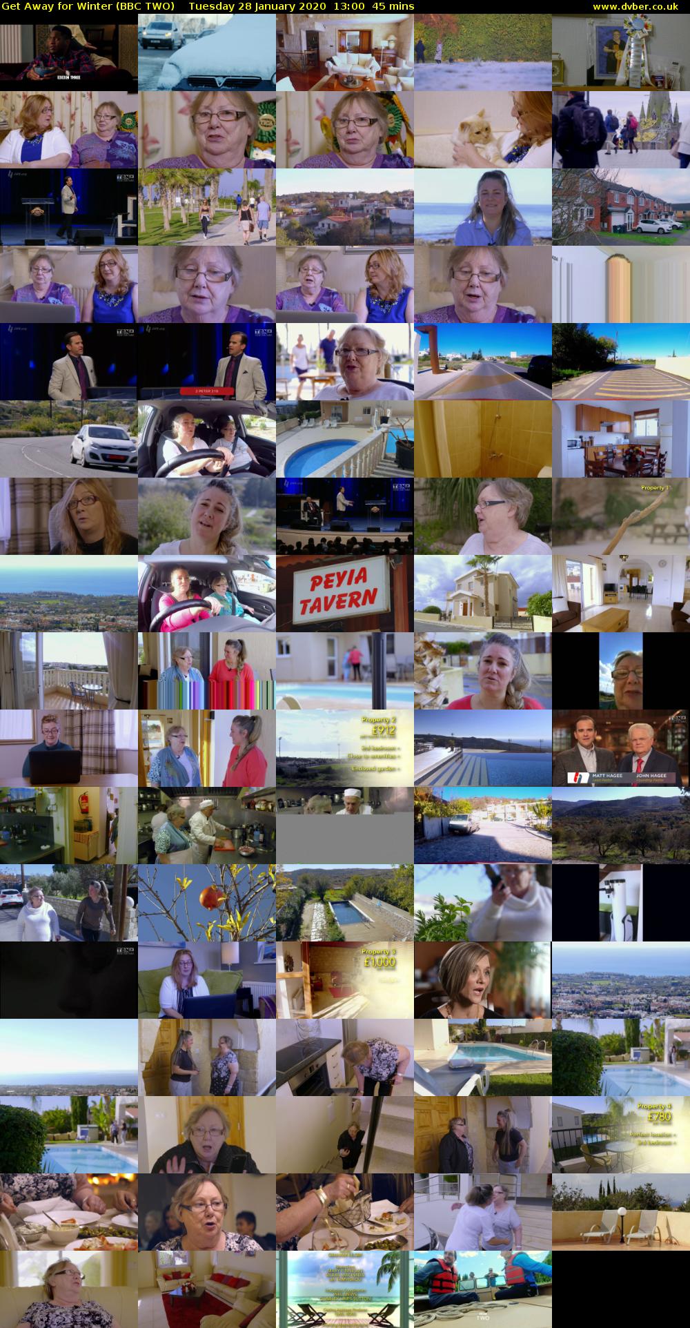 Get Away for Winter (BBC TWO) Tuesday 28 January 2020 13:00 - 13:45