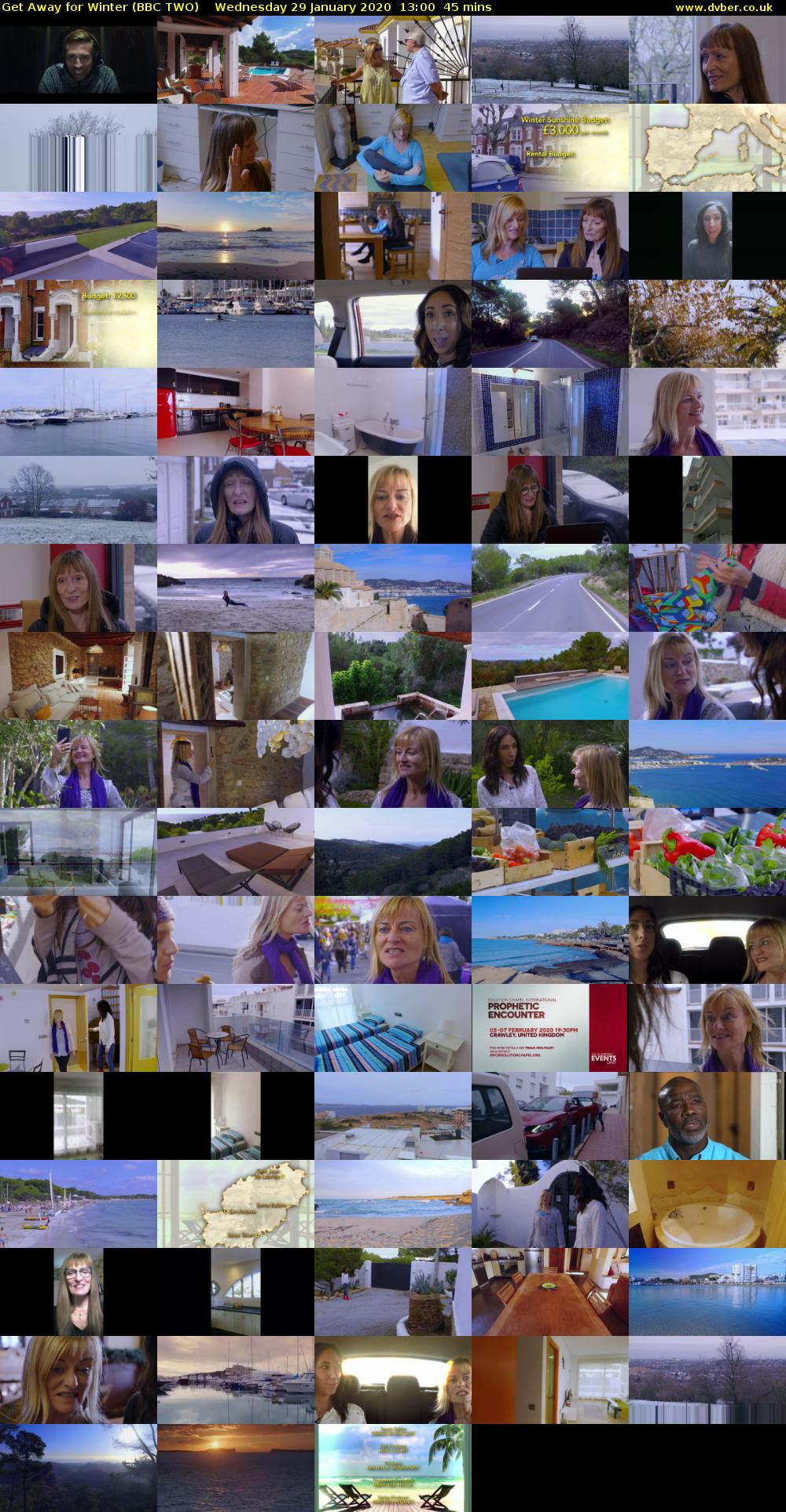 Get Away for Winter (BBC TWO) Wednesday 29 January 2020 13:00 - 13:45