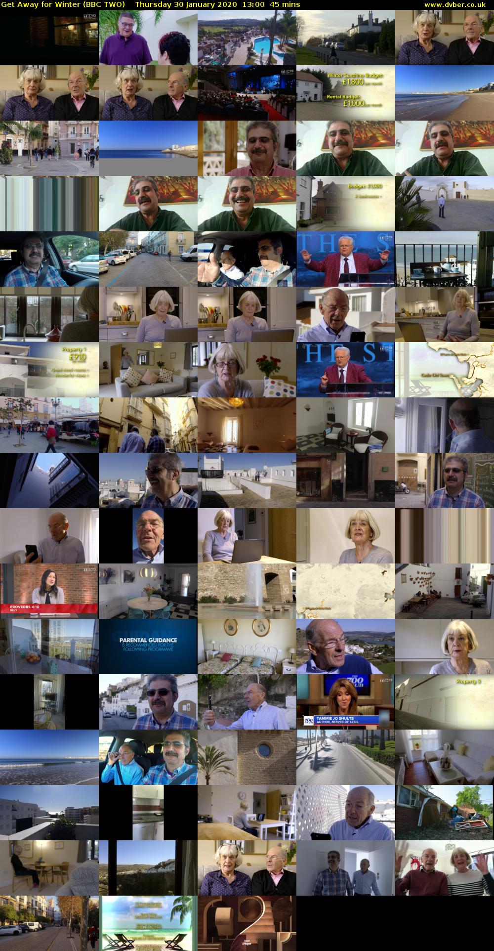 Get Away for Winter (BBC TWO) Thursday 30 January 2020 13:00 - 13:45