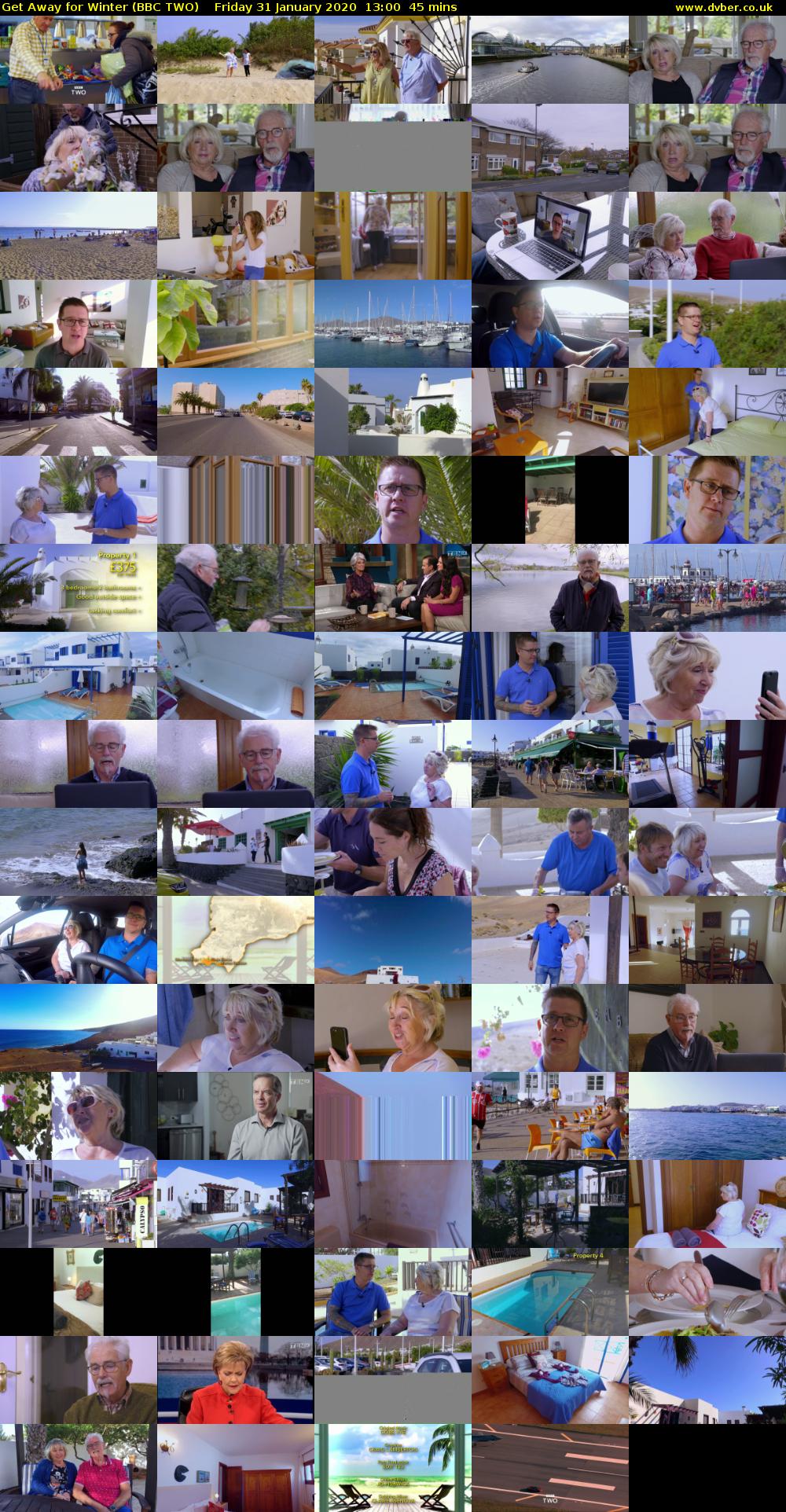 Get Away for Winter (BBC TWO) Friday 31 January 2020 13:00 - 13:45