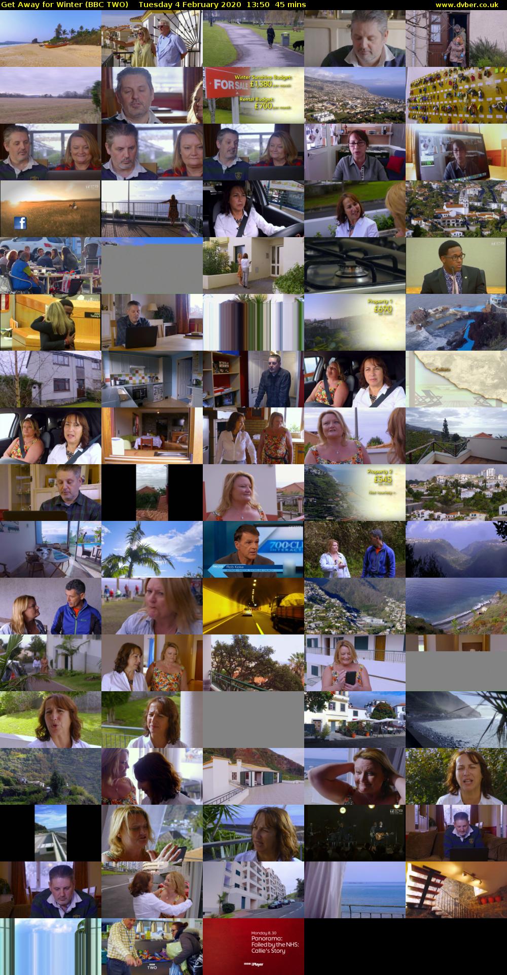 Get Away for Winter (BBC TWO) Tuesday 4 February 2020 13:50 - 14:35