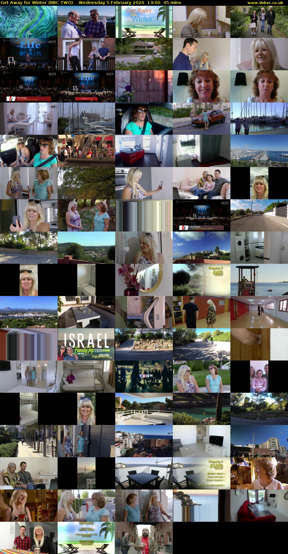 Get Away for Winter (BBC TWO) Wednesday 5 February 2020 13:00 - 13:45