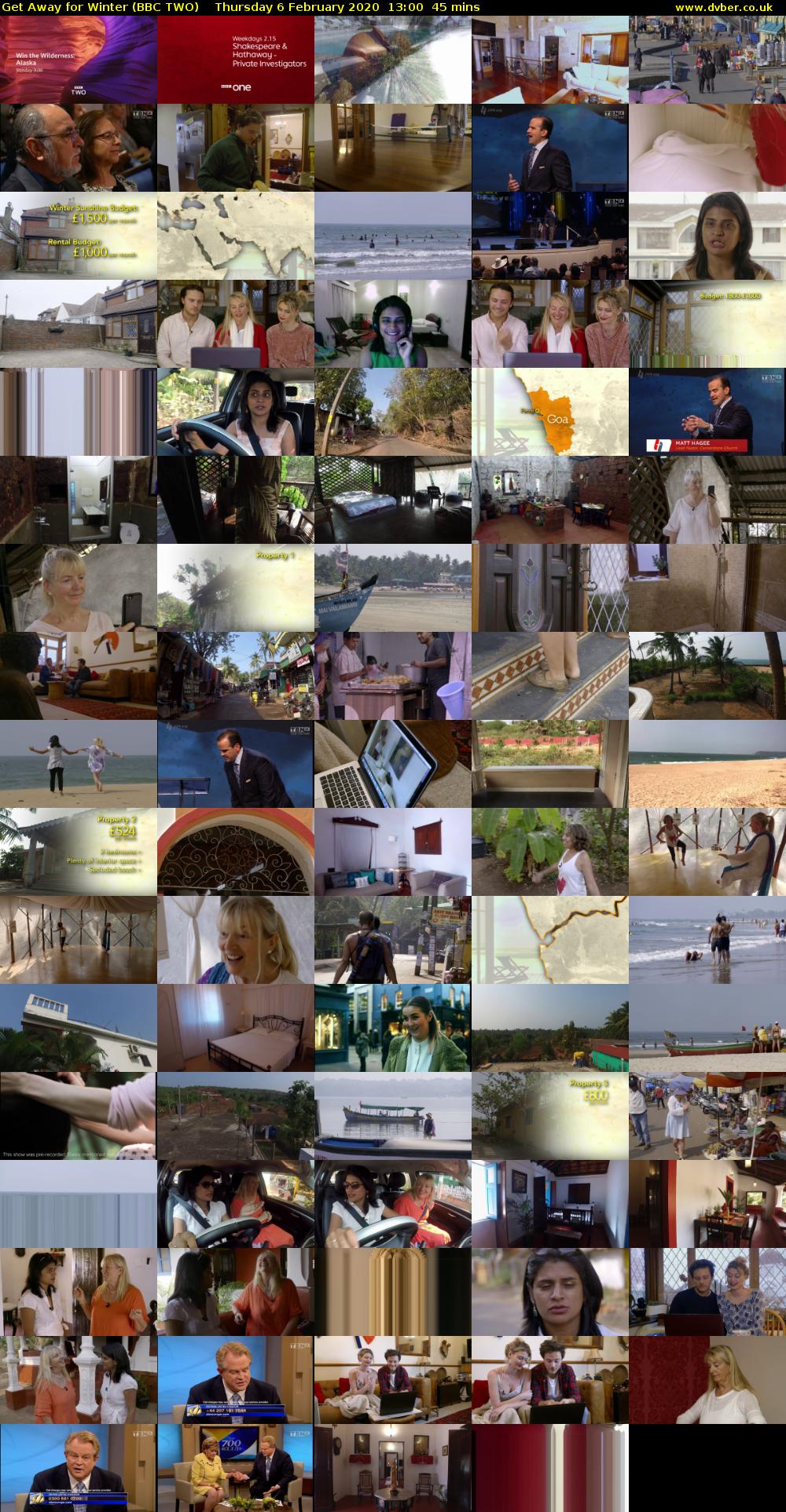 Get Away for Winter (BBC TWO) Thursday 6 February 2020 13:00 - 13:45