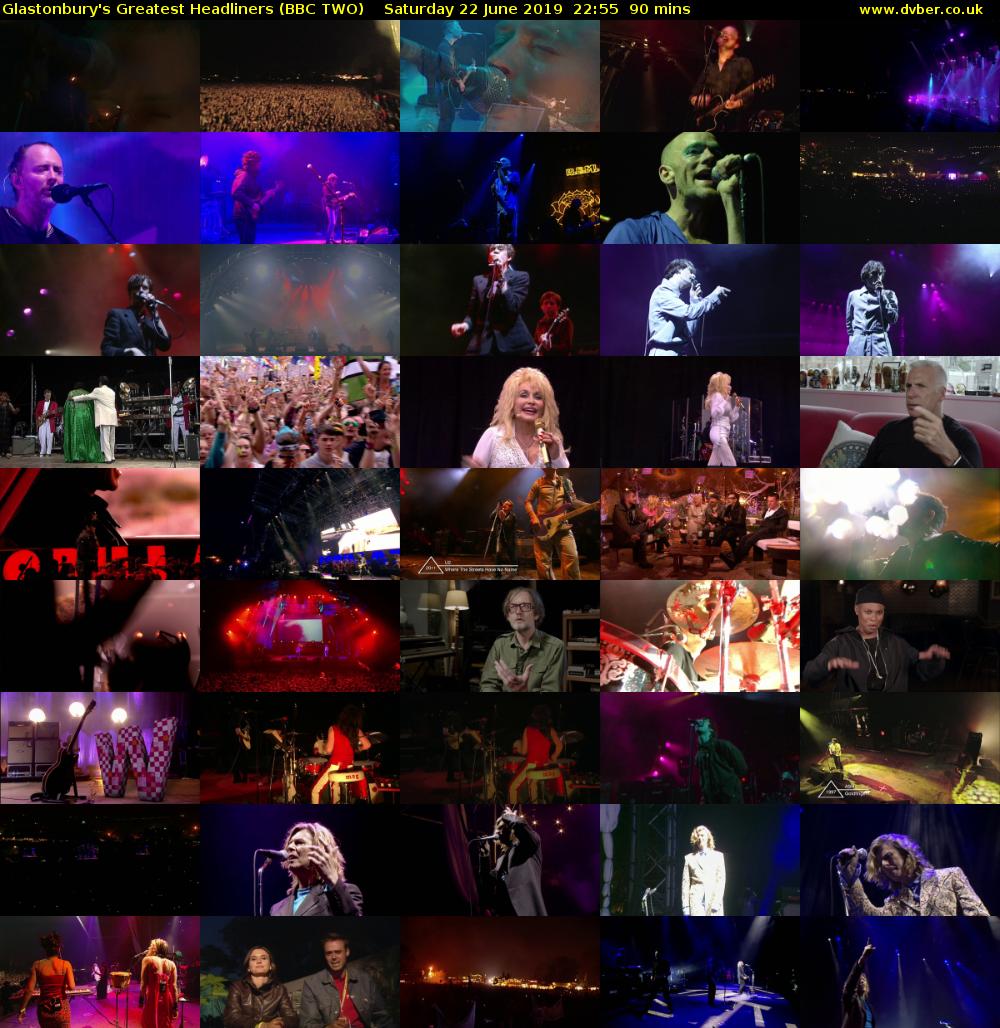 Glastonbury's Greatest Headliners (BBC TWO) Saturday 22 June 2019 22:55 - 00:25