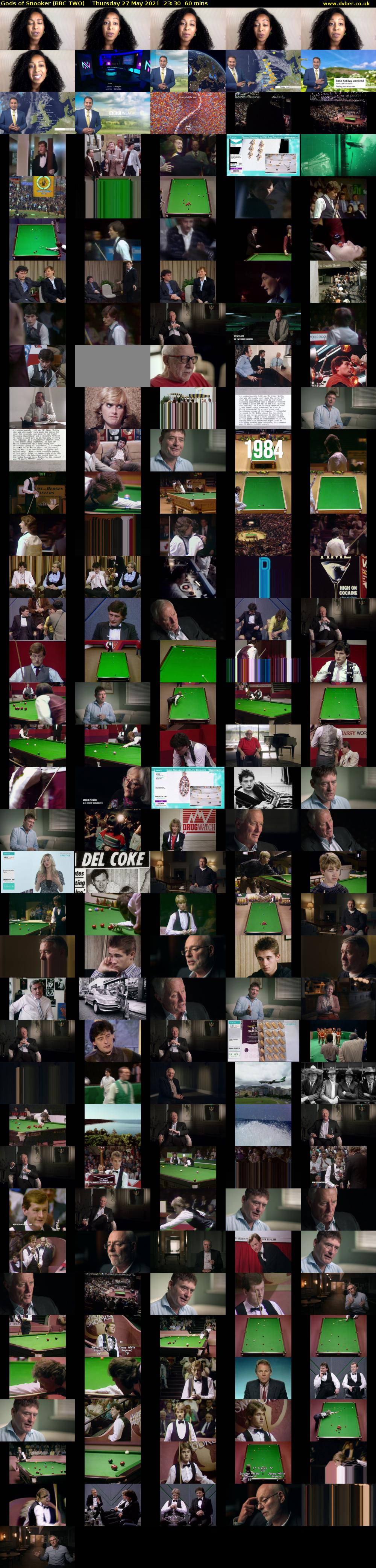 Gods of Snooker (BBC TWO) Thursday 27 May 2021 23:30 - 00:30