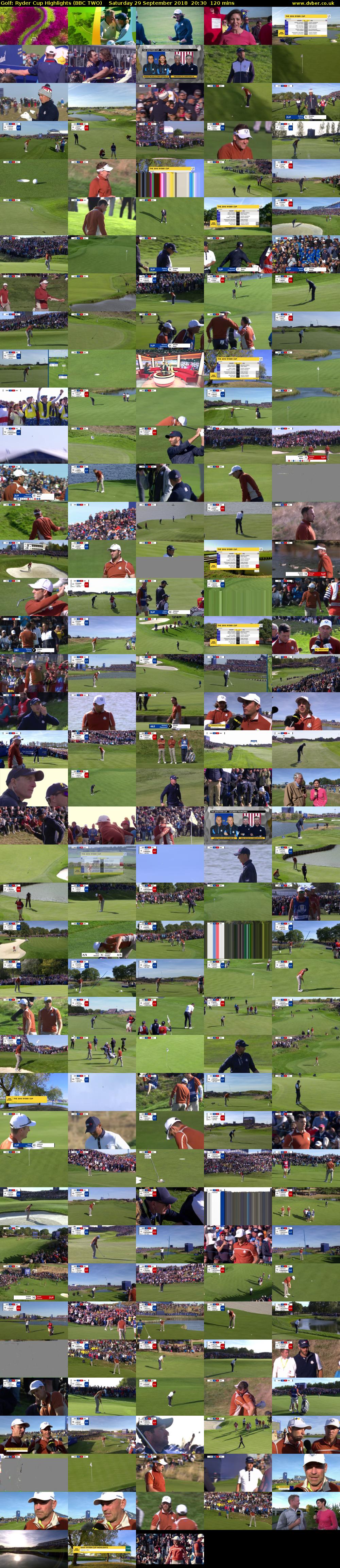 Golf: Ryder Cup Highlights (BBC TWO) Saturday 29 September 2018 20:30 - 22:30