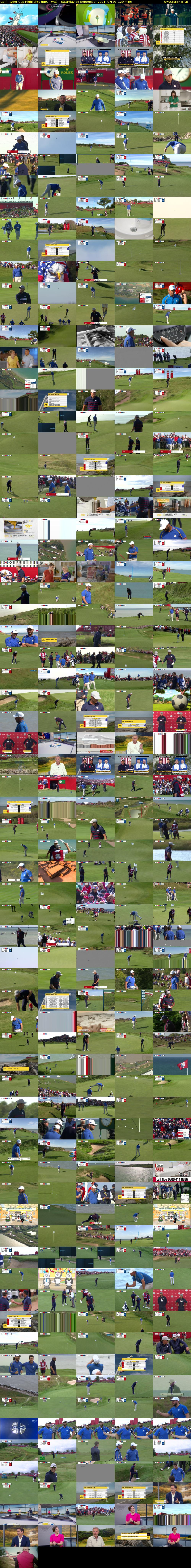 Golf: Ryder Cup Highlights (BBC TWO) Saturday 25 September 2021 07:10 - 09:10