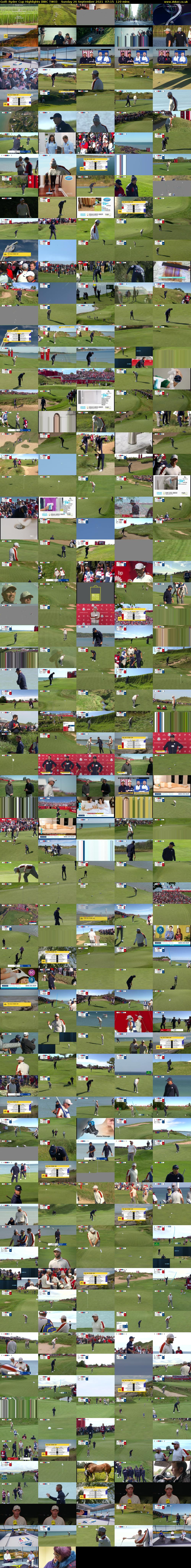 Golf: Ryder Cup Highlights (BBC TWO) Sunday 26 September 2021 07:15 - 09:15