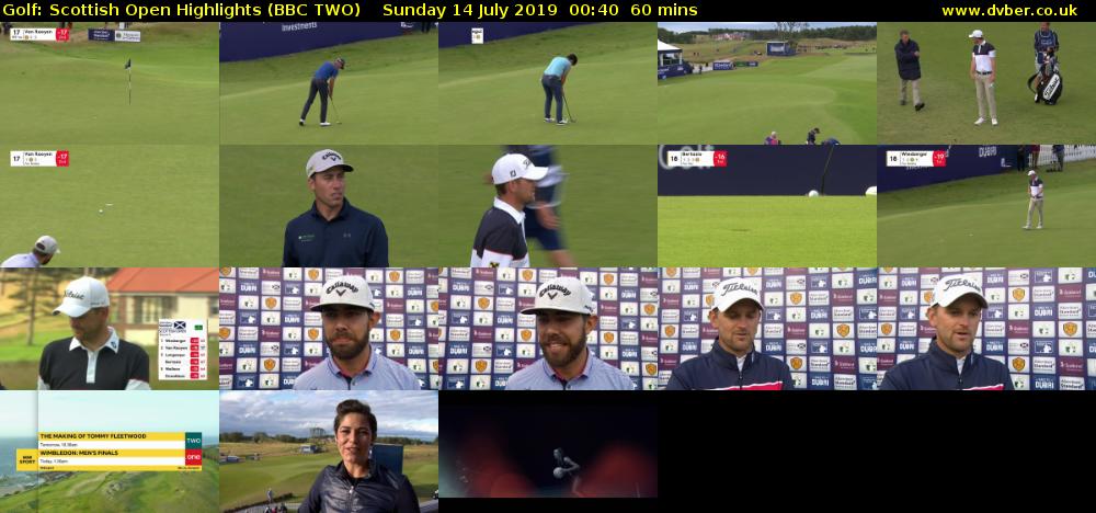 Golf: Scottish Open Highlights (BBC TWO) Sunday 14 July 2019 00:40 - 01:40