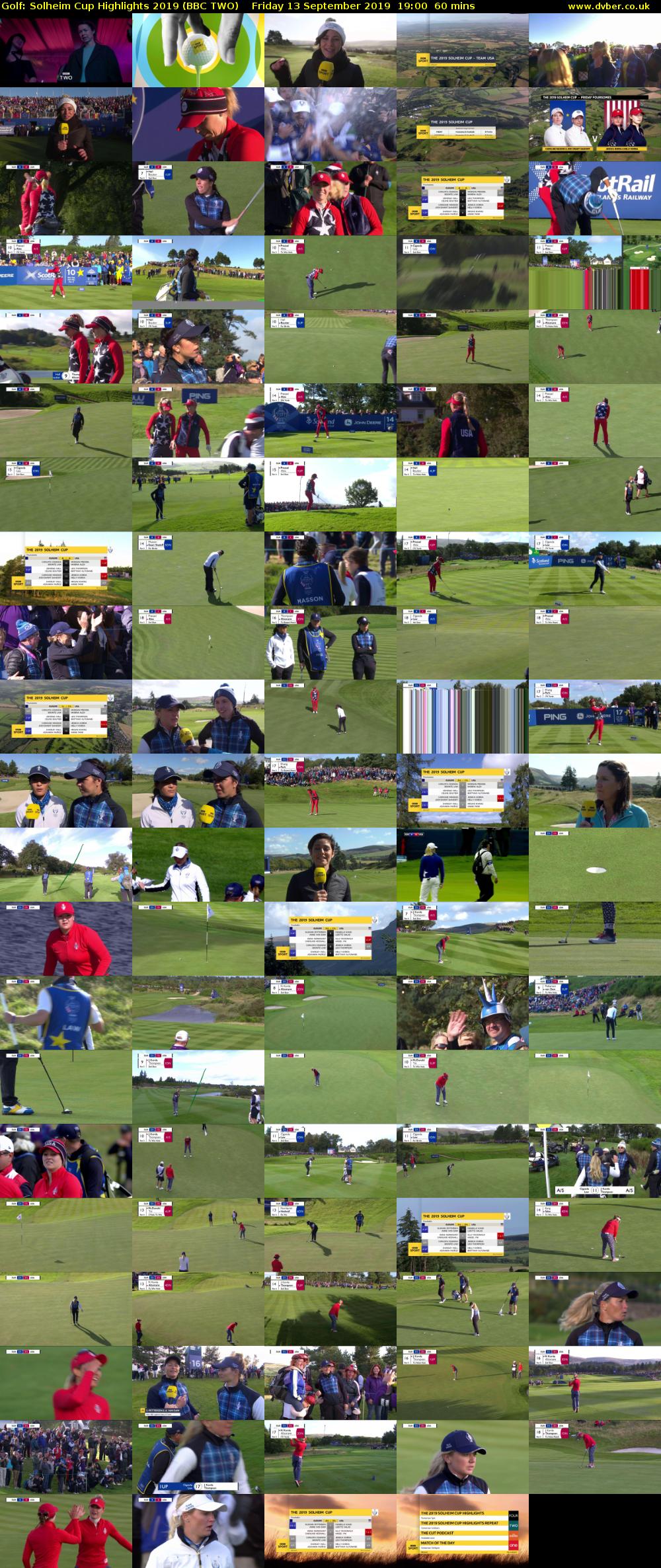 Golf: Solheim Cup Highlights 2019 (BBC TWO) Friday 13 September 2019 19:00 - 20:00