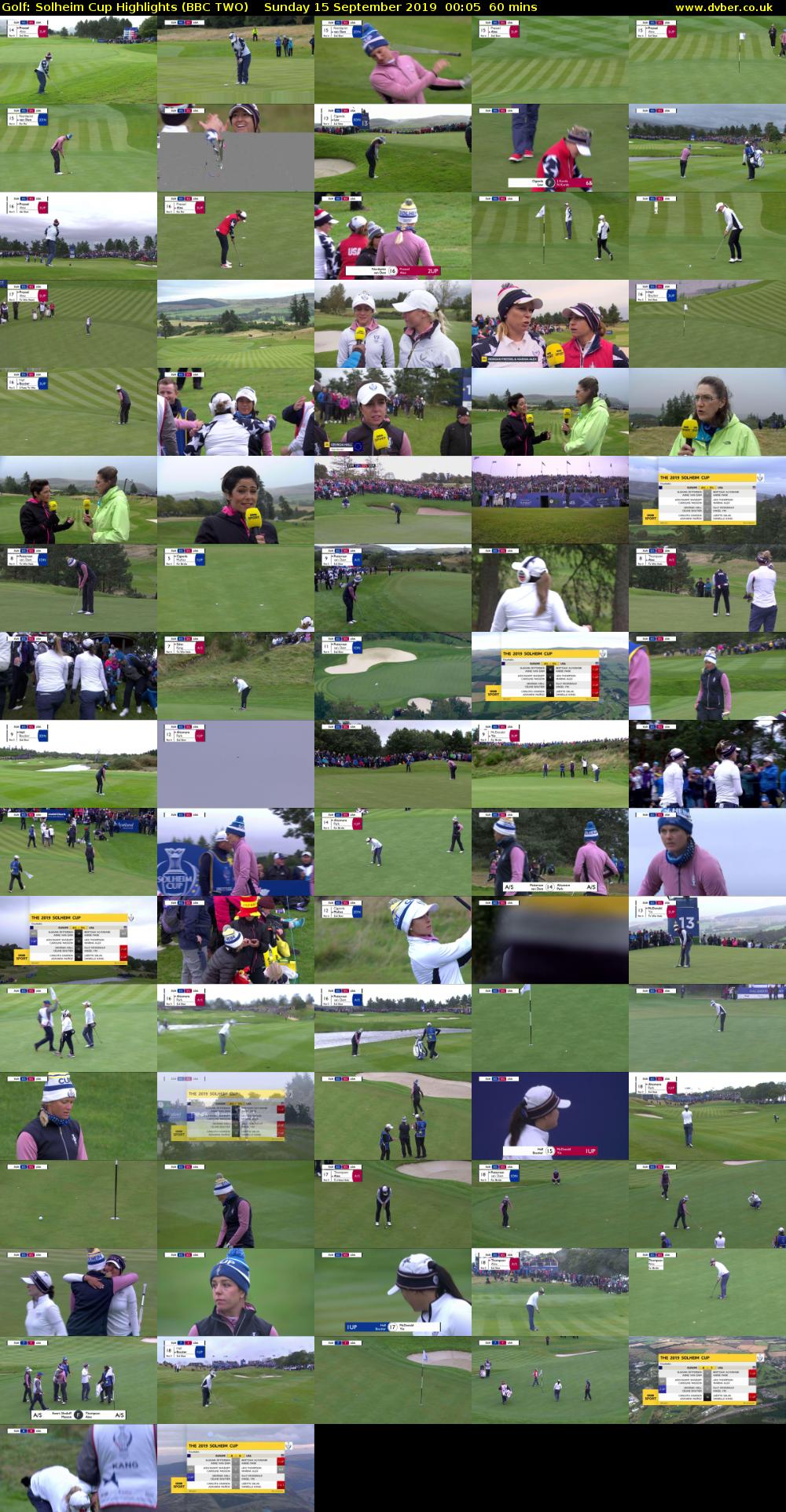 Golf: Solheim Cup Highlights (BBC TWO) Sunday 15 September 2019 00:05 - 01:05