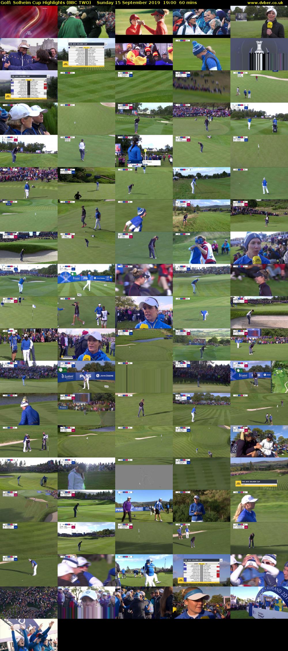 Golf: Solheim Cup Highlights (BBC TWO) Sunday 15 September 2019 19:00 - 20:00