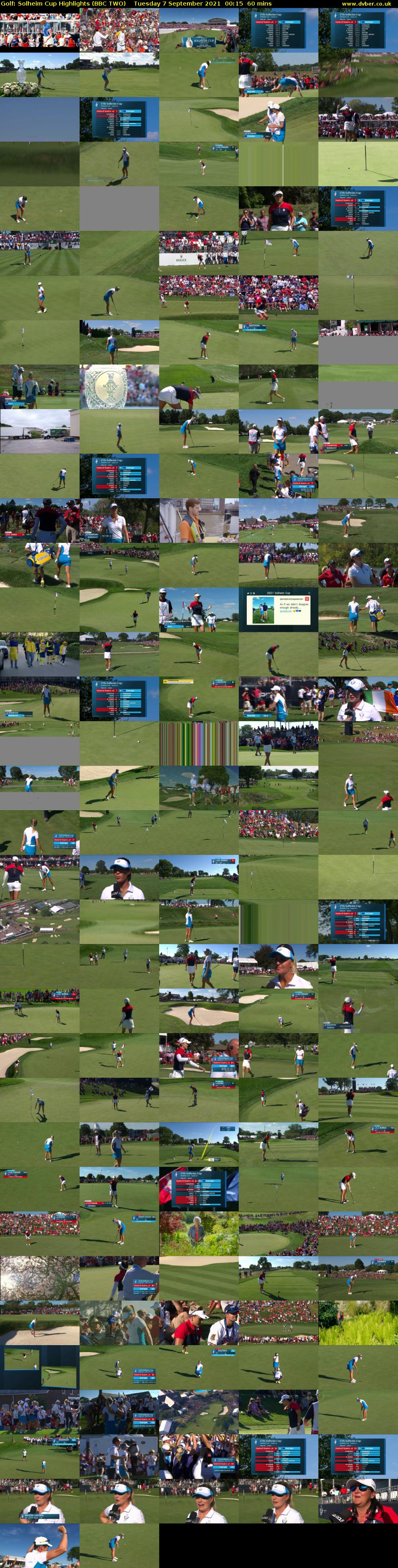Golf: Solheim Cup Highlights (BBC TWO) Tuesday 7 September 2021 00:15 - 01:15