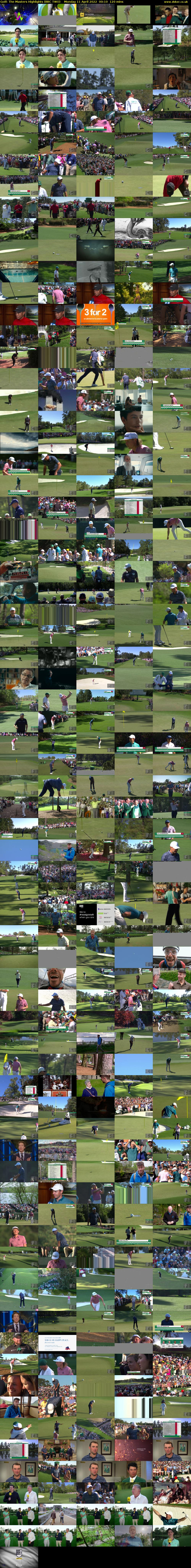 Golf: The Masters Highlights (BBC TWO) Monday 11 April 2022 00:10 - 02:10