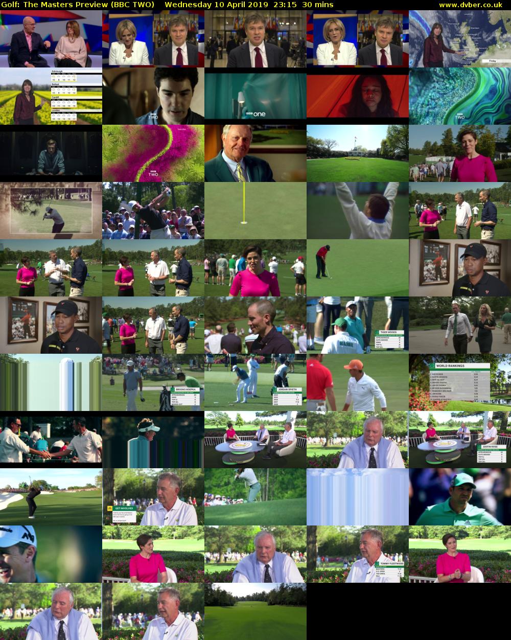 Golf: The Masters Preview (BBC TWO) Wednesday 10 April 2019 23:15 - 23:45
