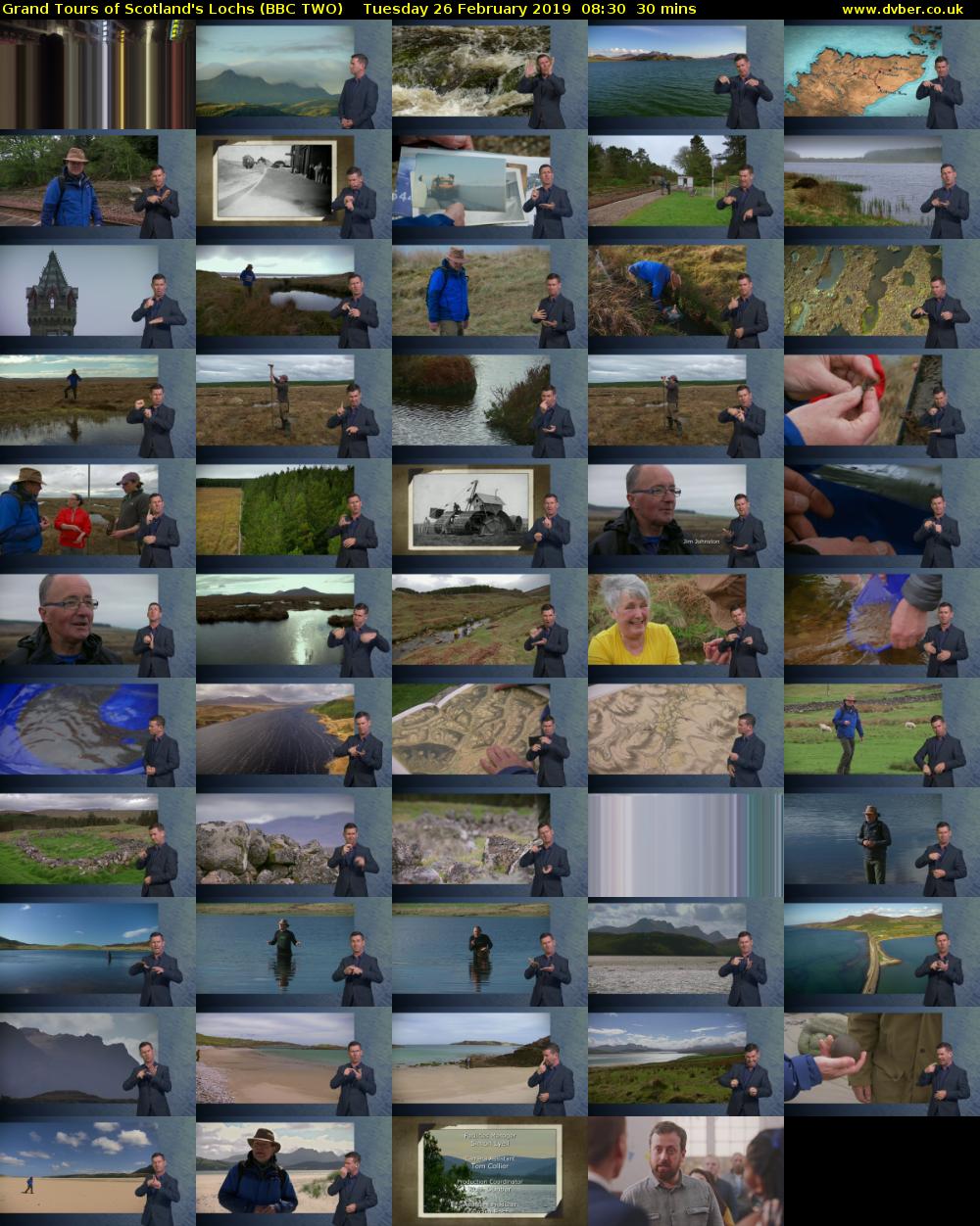 Grand Tours of Scotland's Lochs (BBC TWO) Tuesday 26 February 2019 08:30 - 09:00
