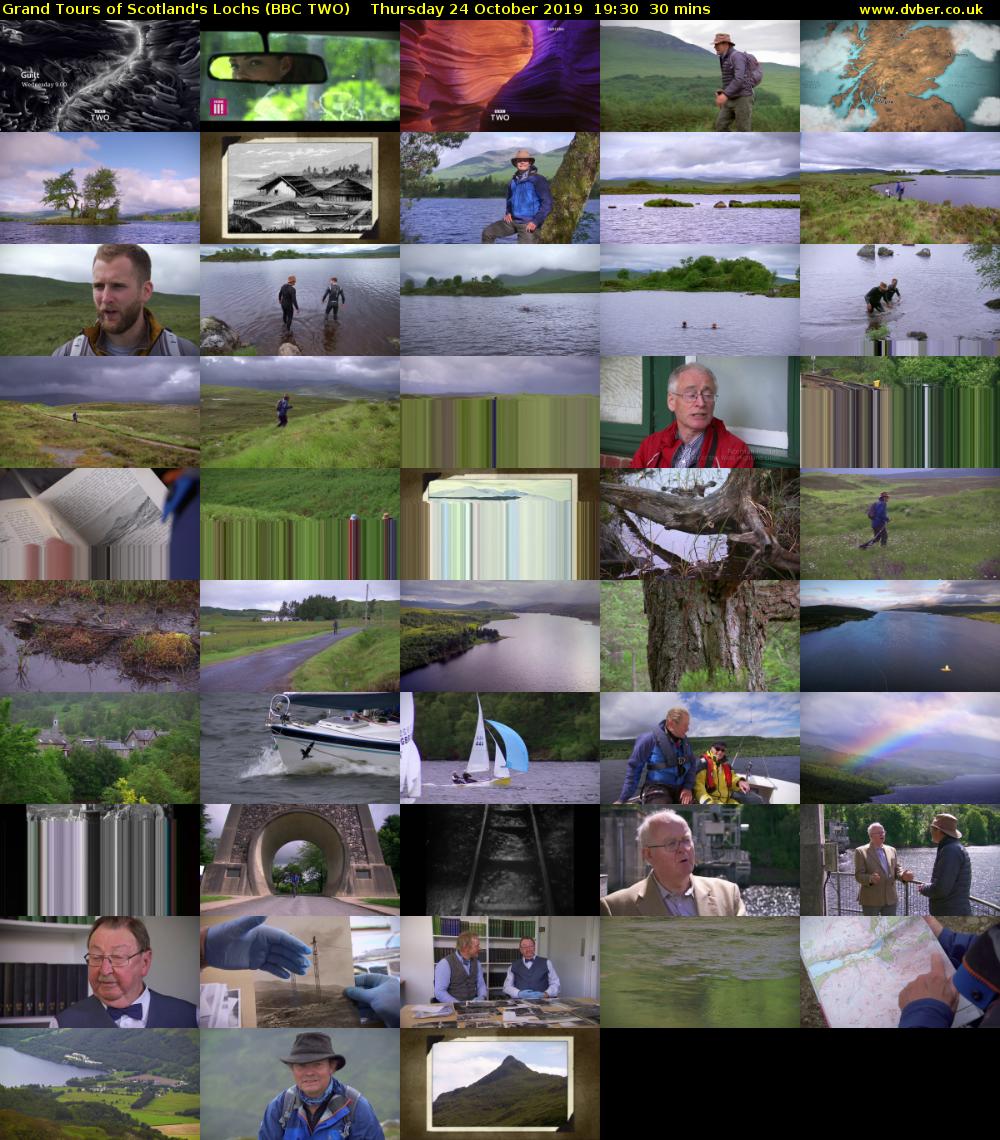 Grand Tours of Scotland's Lochs (BBC TWO) Thursday 24 October 2019 19:30 - 20:00