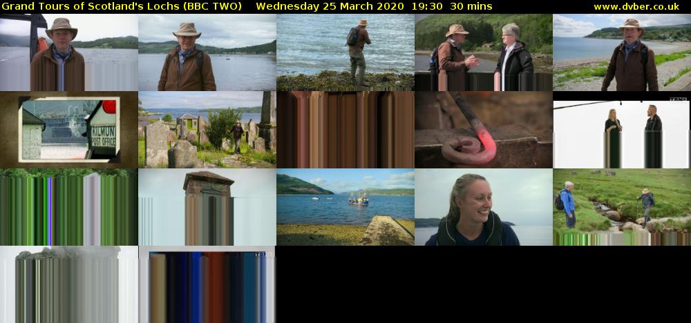 Grand Tours of Scotland's Lochs (BBC TWO) Wednesday 25 March 2020 19:30 - 20:00