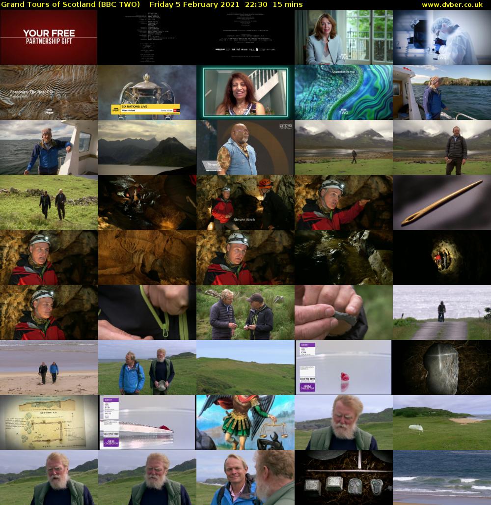 Grand Tours of Scotland (BBC TWO) Friday 5 February 2021 22:30 - 22:45