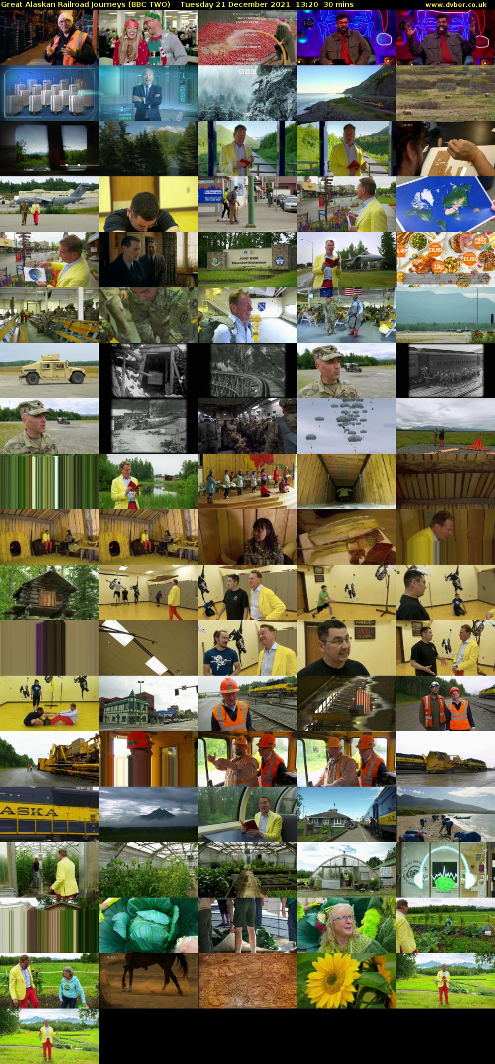 Great Alaskan Railroad Journeys (BBC TWO) Tuesday 21 December 2021 13:20 - 13:50