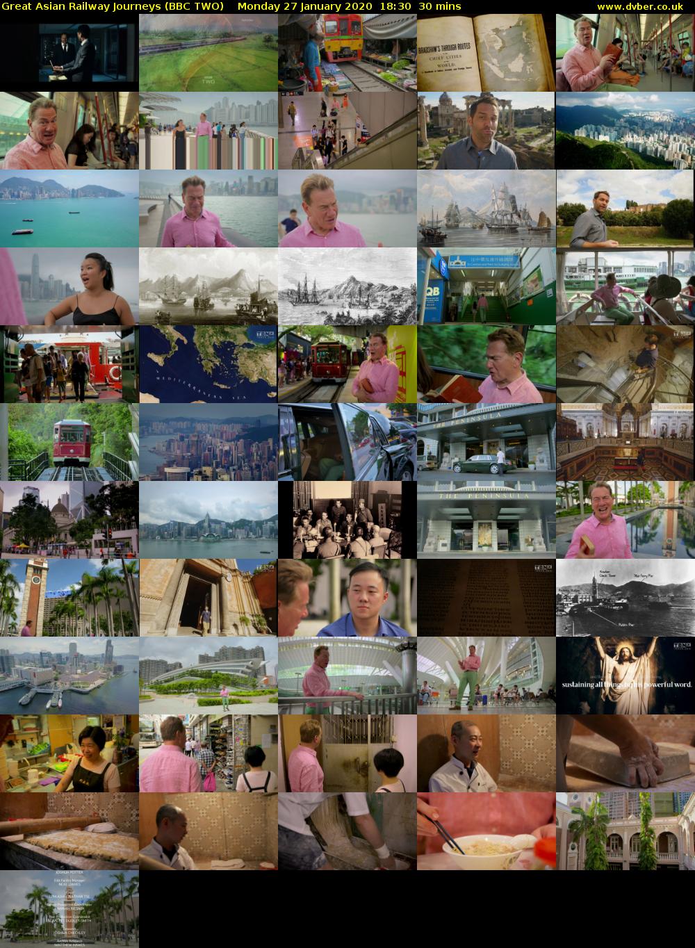 Great Asian Railway Journeys (BBC TWO) Monday 27 January 2020 18:30 - 19:00