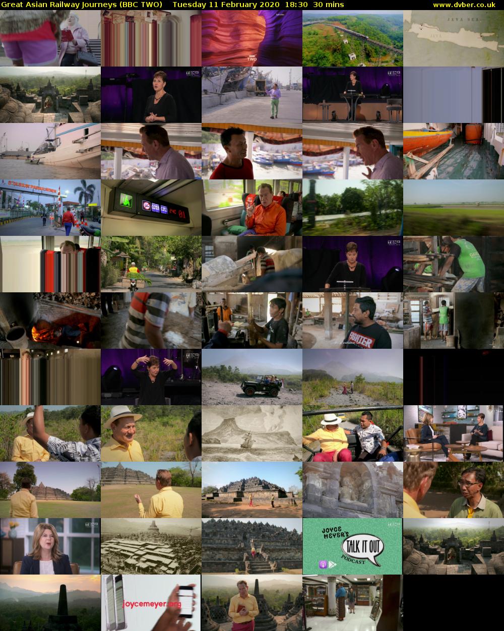 Great Asian Railway Journeys (BBC TWO) Tuesday 11 February 2020 18:30 - 19:00
