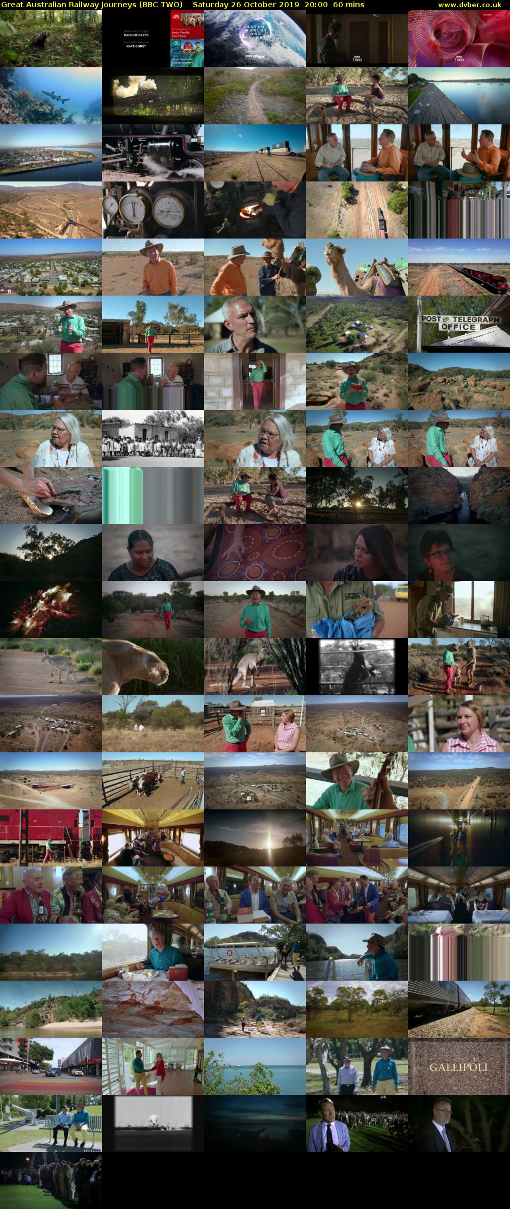 Great Australian Railway Journeys (BBC TWO) Saturday 26 October 2019 20:00 - 21:00