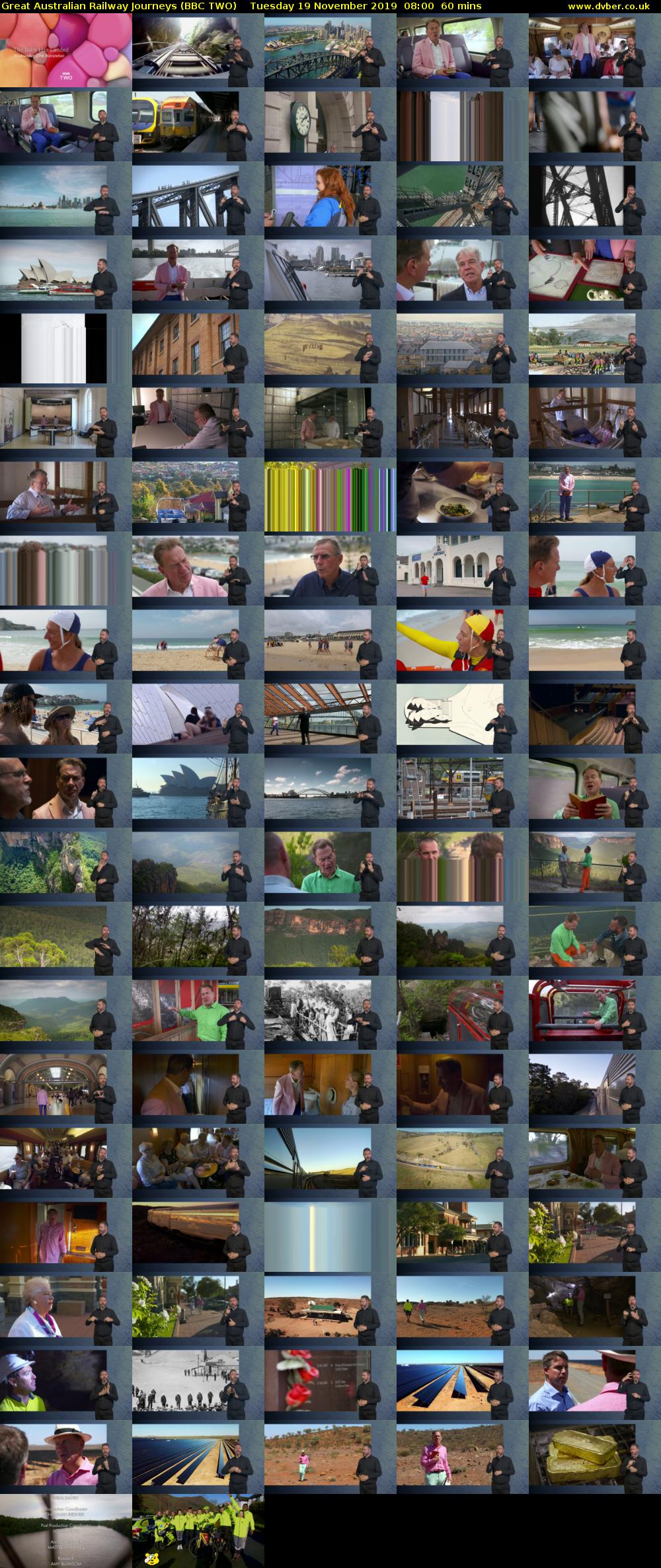 Great Australian Railway Journeys (BBC TWO) Tuesday 19 November 2019 08:00 - 09:00