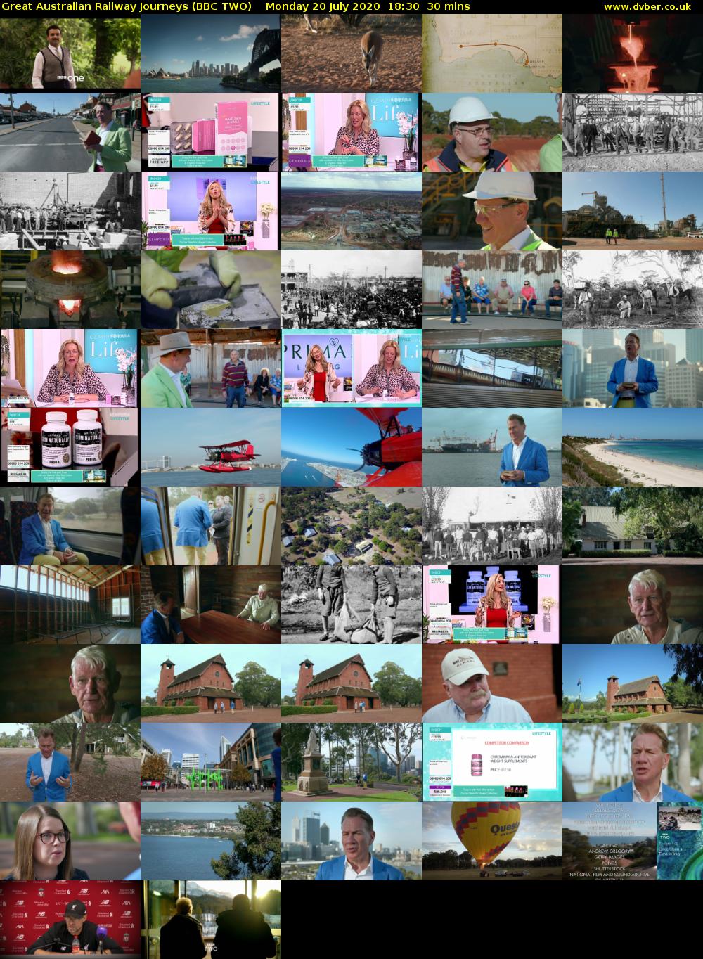 Great Australian Railway Journeys (BBC TWO) Monday 20 July 2020 18:30 - 19:00