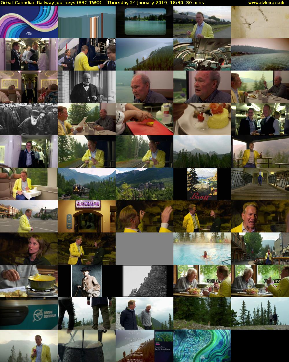 Great Canadian Railway Journeys (BBC TWO) Thursday 24 January 2019 18:30 - 19:00