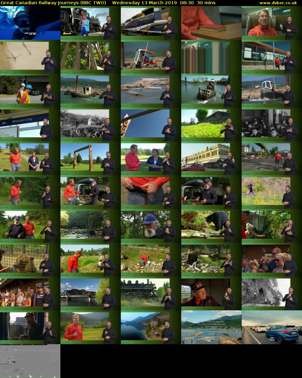Great Canadian Railway Journeys (BBC TWO) Wednesday 13 March 2019 08:30 - 09:00
