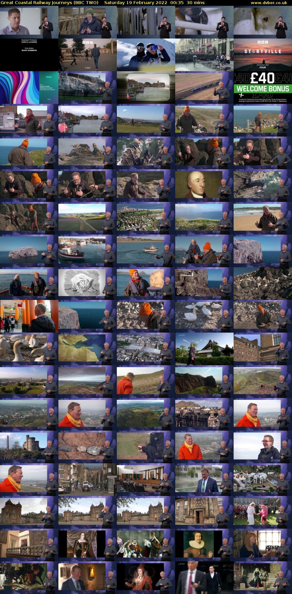 Great Coastal Railway Journeys (BBC TWO) Saturday 19 February 2022 00:35 - 01:05