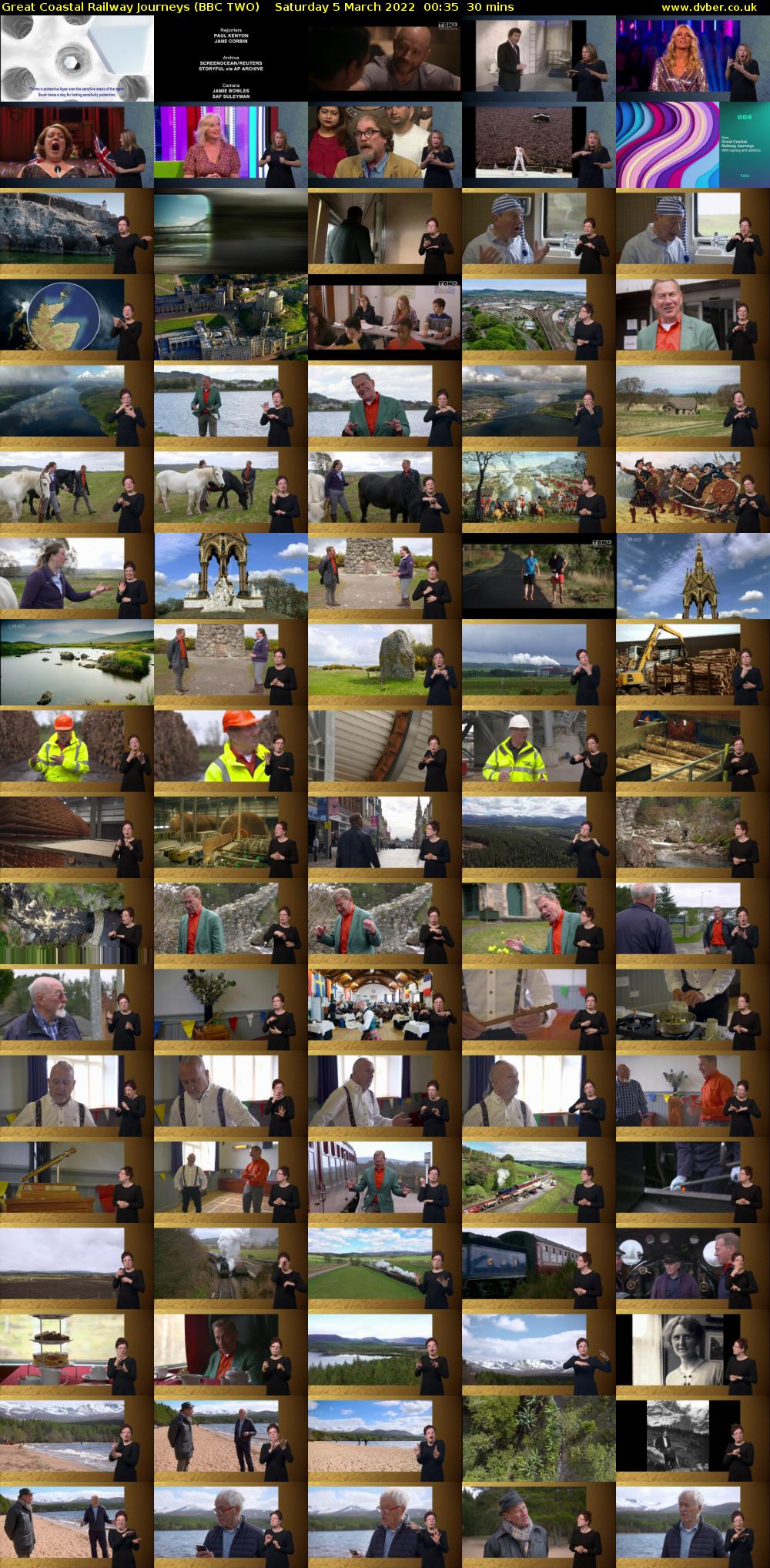 Great Coastal Railway Journeys (BBC TWO) Saturday 5 March 2022 00:35 - 01:05