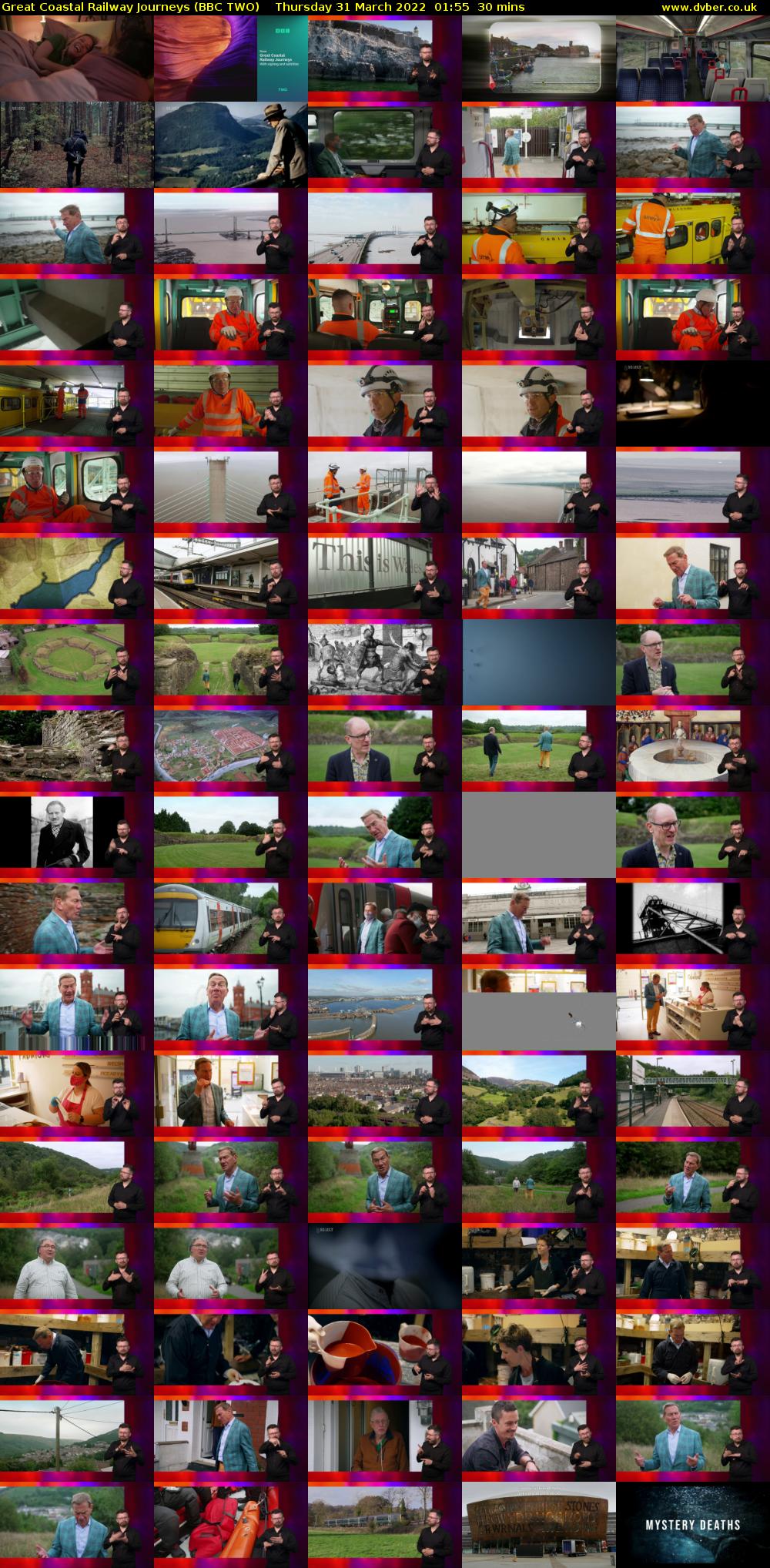 Great Coastal Railway Journeys (BBC TWO) Thursday 31 March 2022 01:55 - 02:25