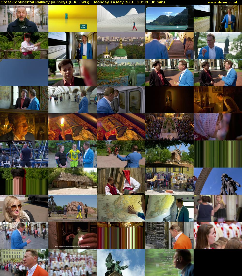 Great Continental Railway Journeys (BBC TWO) Monday 14 May 2018 18:30 - 19:00