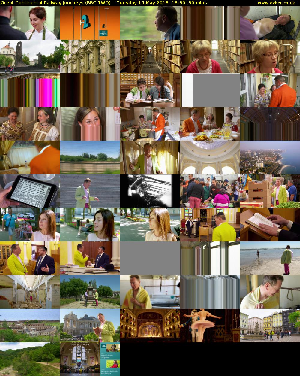 Great Continental Railway Journeys (BBC TWO) Tuesday 15 May 2018 18:30 - 19:00