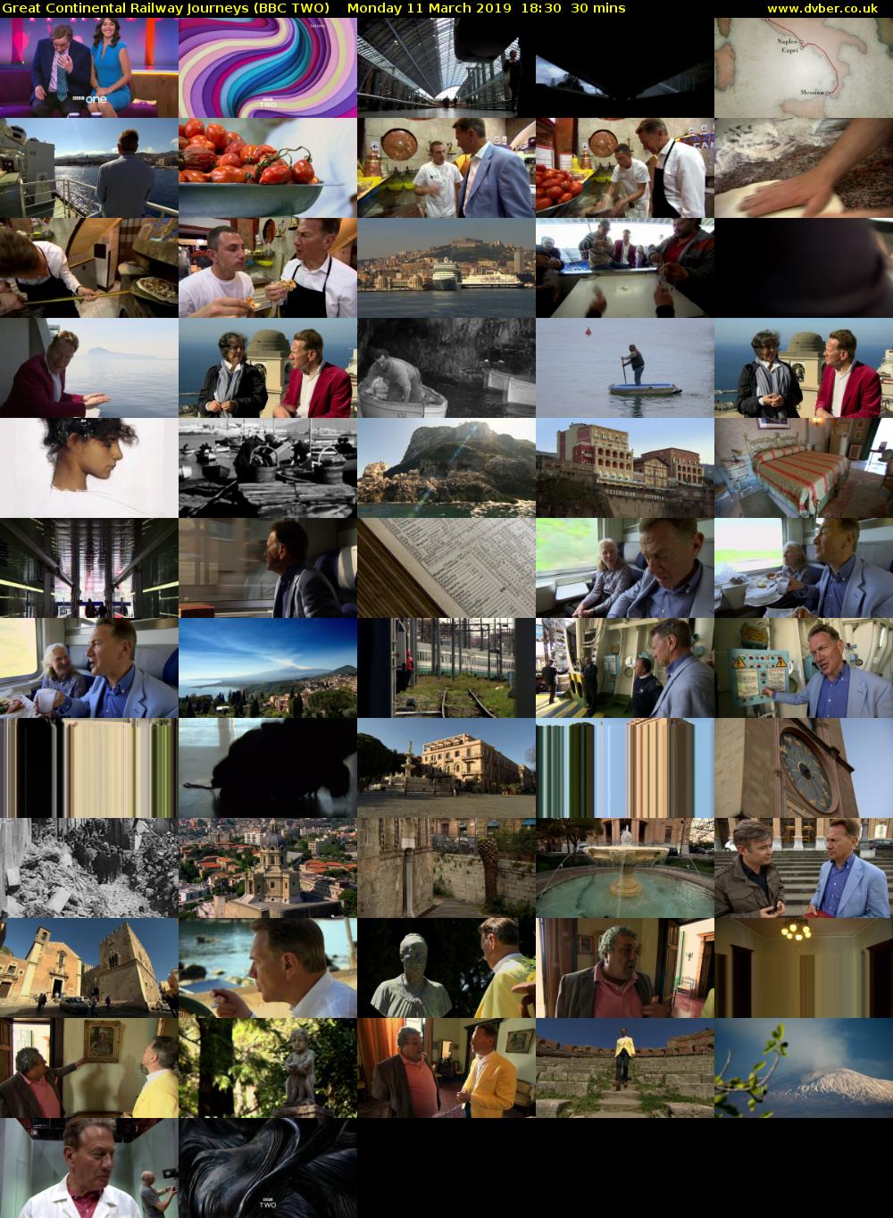 Great Continental Railway Journeys (BBC TWO) Monday 11 March 2019 18:30 - 19:00