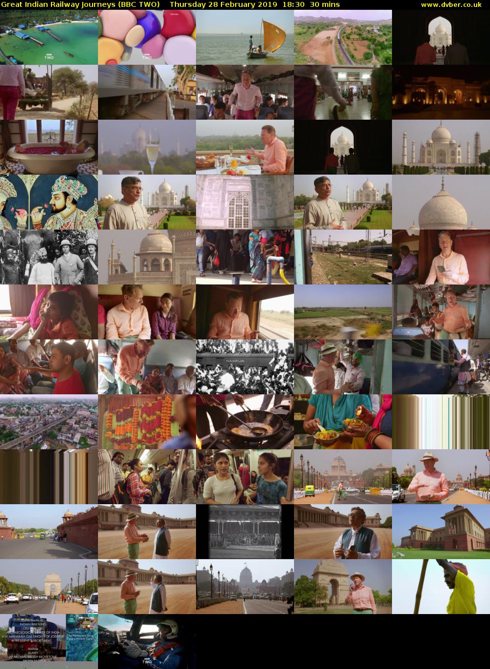 Great Indian Railway Journeys (BBC TWO) Thursday 28 February 2019 18:30 - 19:00