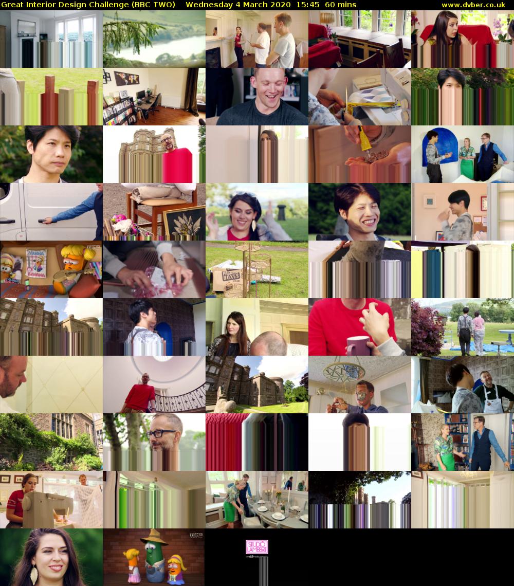 Great Interior Design Challenge (BBC TWO) Wednesday 4 March 2020 15:45 - 16:45
