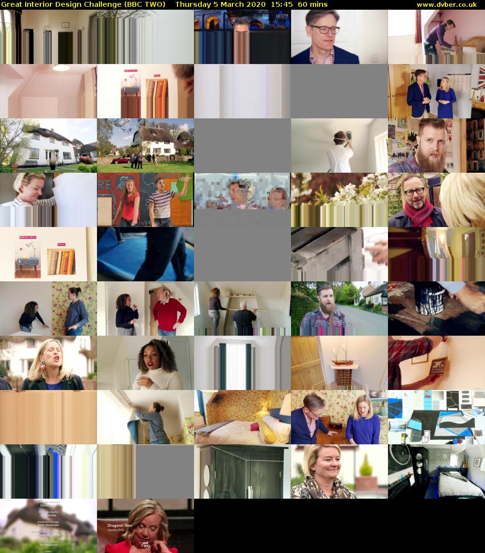 Great Interior Design Challenge (BBC TWO) Thursday 5 March 2020 15:45 - 16:45