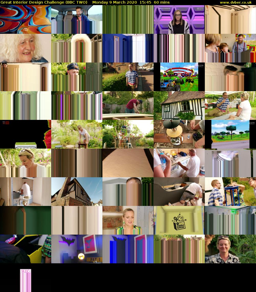 Great Interior Design Challenge (BBC TWO) Monday 9 March 2020 15:45 - 16:45