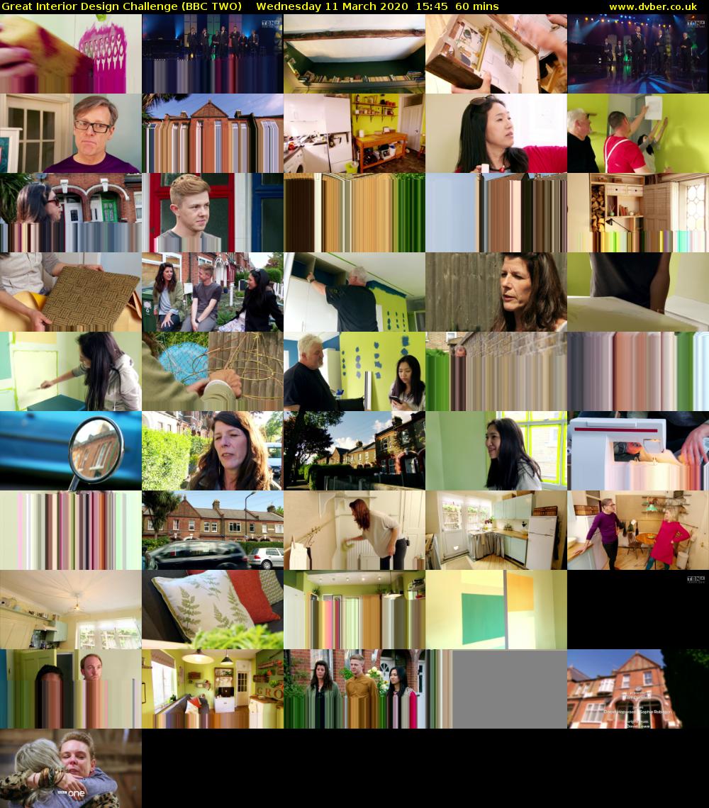 Great Interior Design Challenge (BBC TWO) Wednesday 11 March 2020 15:45 - 16:45