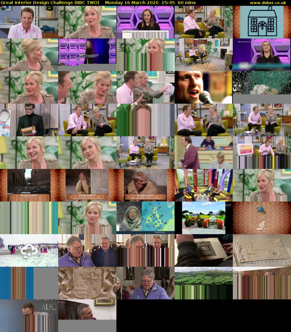 Great Interior Design Challenge (BBC TWO) Monday 16 March 2020 15:45 - 16:45