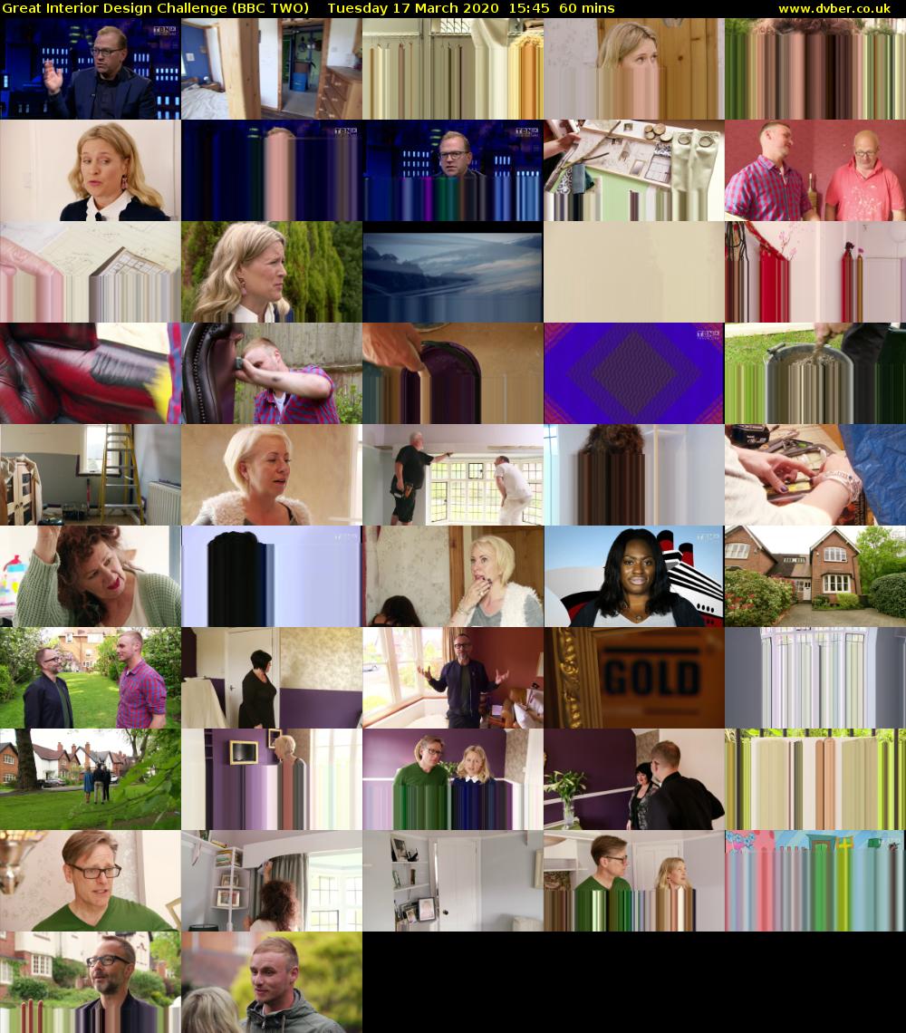 Great Interior Design Challenge (BBC TWO) Tuesday 17 March 2020 15:45 - 16:45