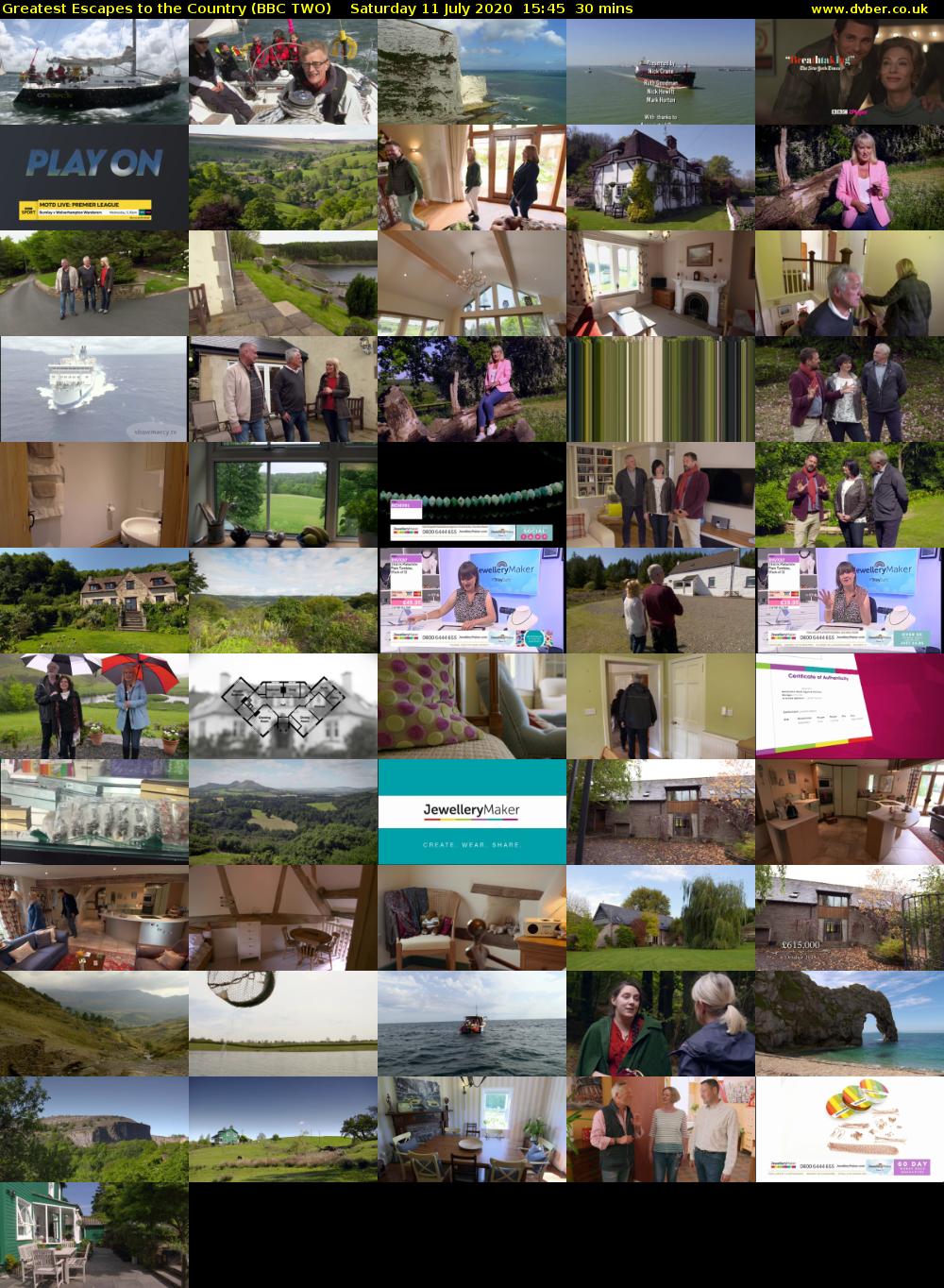 Greatest Escapes to the Country (BBC TWO) Saturday 11 July 2020 15:45 - 16:15