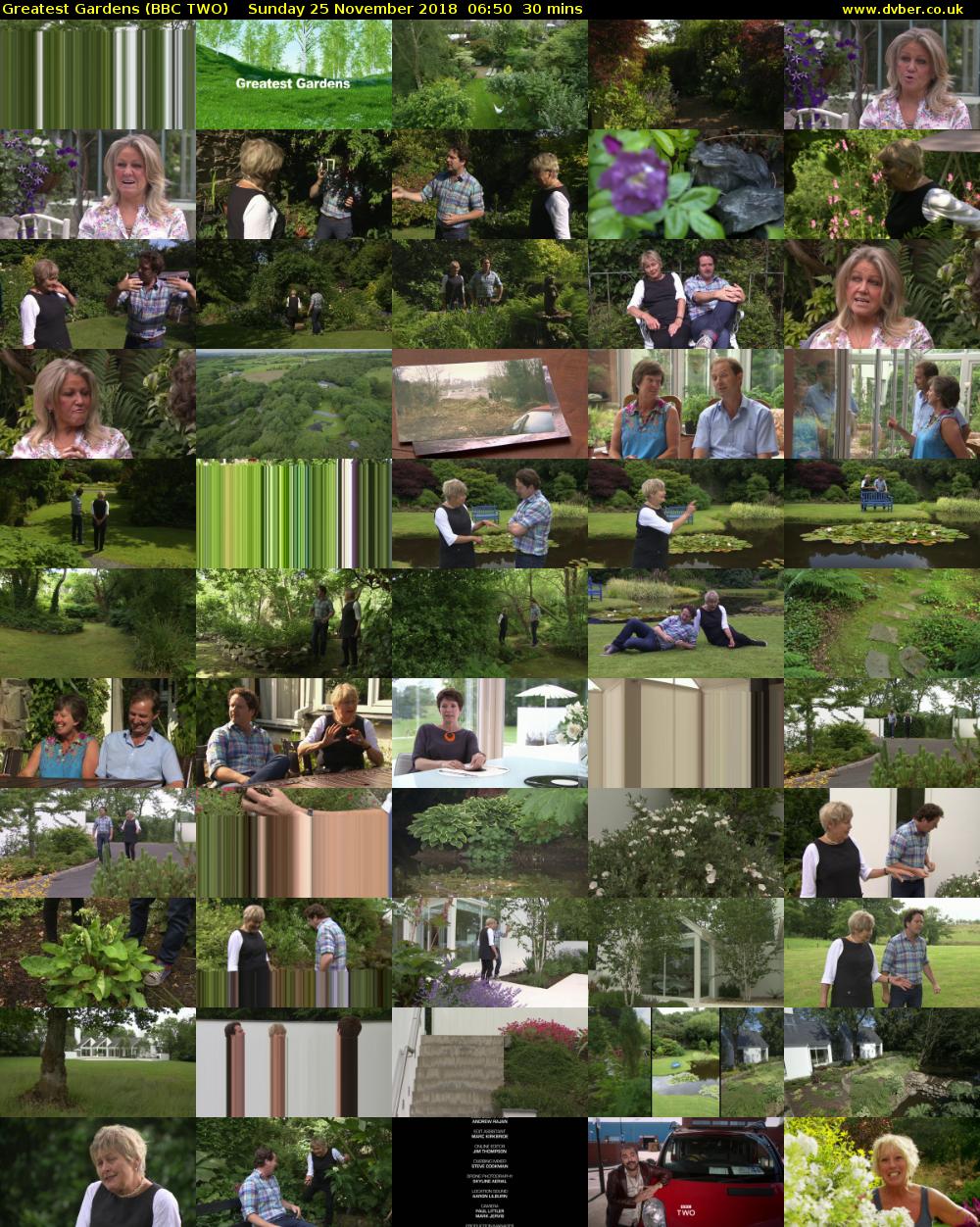 Greatest Gardens (BBC TWO) Sunday 25 November 2018 06:50 - 07:20