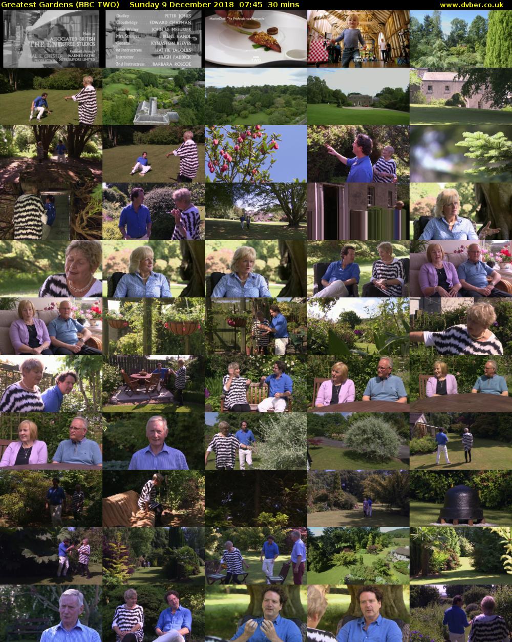 Greatest Gardens (BBC TWO) Sunday 9 December 2018 07:45 - 08:15