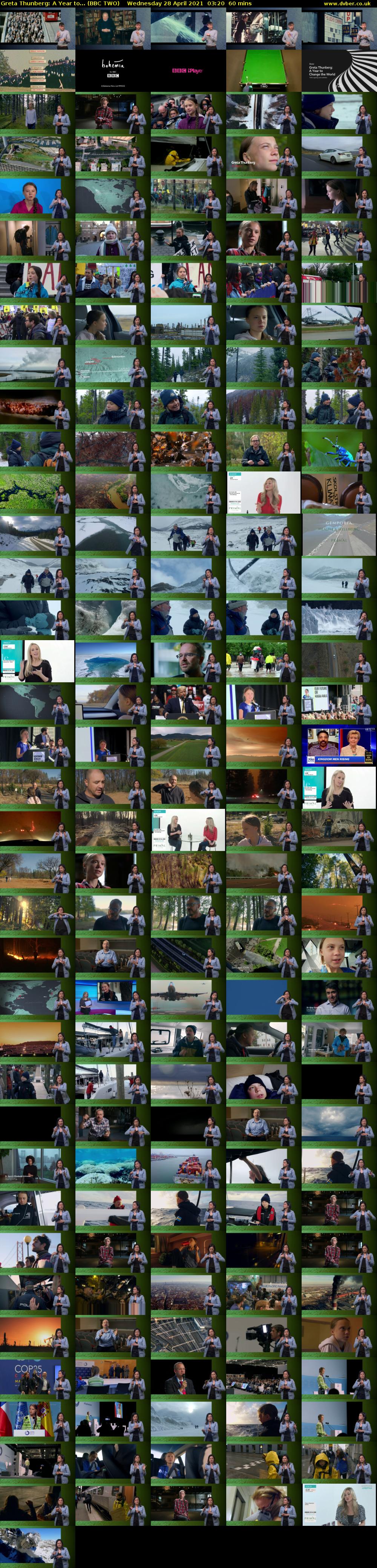 Greta Thunberg: A Year to... (BBC TWO) Wednesday 28 April 2021 03:20 - 04:20