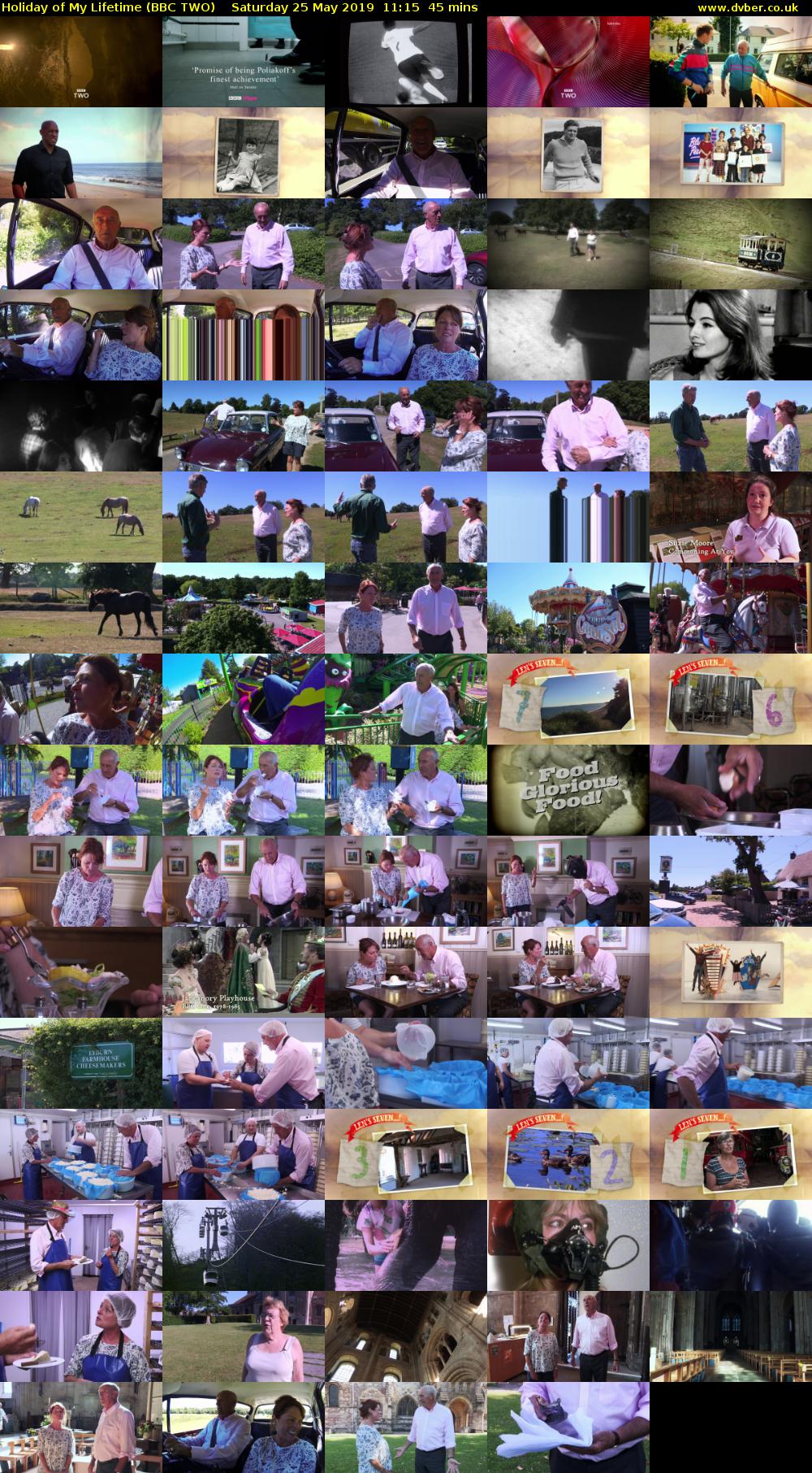 Holiday of My Lifetime (BBC TWO) Saturday 25 May 2019 11:15 - 12:00